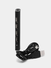 Хаб Defender Quadro Promt, Usb 2.0, 4 порта, порт для питания, черный, 83200, 512028