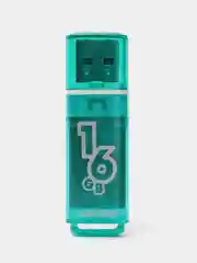 Флешка накопитель для компьютера 16 Gb, Smartbuy Glossy, Usb 2.0, зеленый, 512192