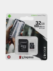 Карта памяти microSDHC 32 Gb Kingston Canvas Select Plus, Uhs-i U1, 100 Мб/с