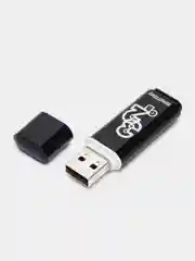 Флешка накопитель для компьютера 32 Gb, Smartbuy Glossy, Usb 2.0, черный, 512776