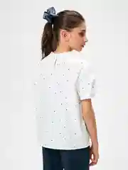 Белый блузка для девочки ACOOLA школьная, прямая, с корткими рукавами