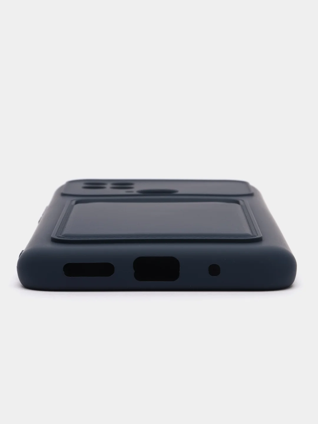 Синий меланж чехол для Xiaomi Redmi 10C / Poco C40, Сяоми Редми 10С силиконовый, с карманом для карты