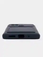 Синий меланж чехол для Xiaomi Redmi 10C / Poco C40, Сяоми Редми 10С силиконовый, с карманом для карты