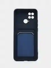 Синий меланж чехол для Xiaomi Redmi 10C / Poco C40, Сяоми Редми 10С силиконовый, с карманом для карты