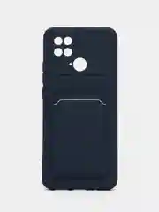 Синий меланж чехол для Xiaomi Redmi 10C / Poco C40, Сяоми Редми 10С силиконовый, с карманом для карты
