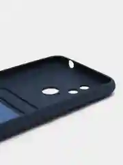 Синий меланж чехол для Xiaomi Redmi 10C / Poco C40, Сяоми Редми 10С силиконовый, с карманом для карты