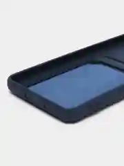 Синий меланж чехол Samsung Galaxy A53, Самсунг Галакси А53 5G, силиконовый, с карманом для карты