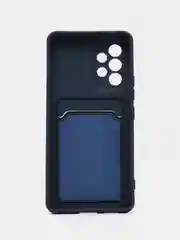 Синий меланж чехол Samsung Galaxy A53, Самсунг Галакси А53 5G, силиконовый, с карманом для карты