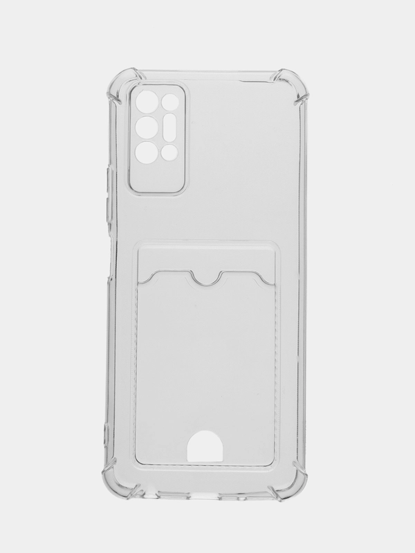 Противоударный прозрачный чехол на Tecno Pova 2, Pova 4 Pro, Spark 7 с карманом для карт