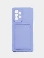 Сиреневый чехол Samsung Galaxy A53, Самсунг Галакси А53 5G, силиконовый, с карманом для карты