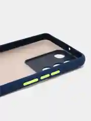 Синий чехол для Vivo V27e (Виво В27е), пластиковый, матовый, с цветными кнопками