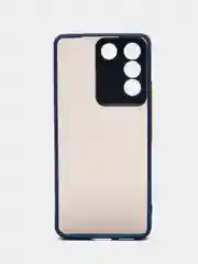 Синий чехол для Vivo V27e (Виво В27е), пластиковый, матовый, с цветными кнопками