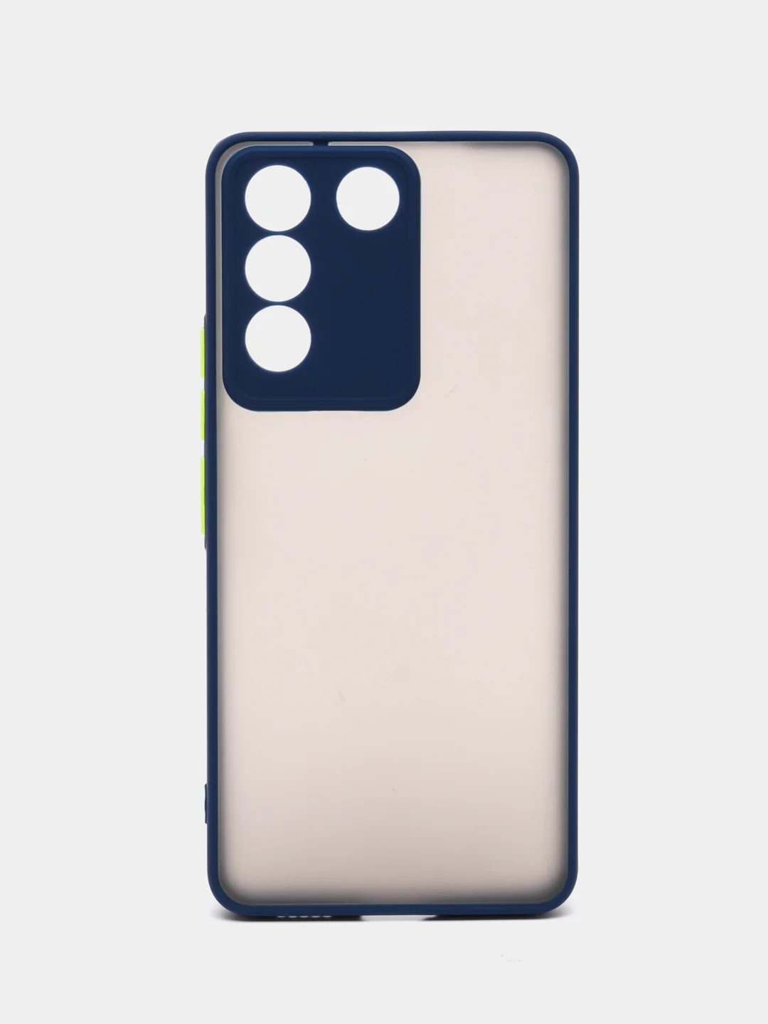 Синий чехол для Vivo V27e (Виво В27е), пластиковый, матовый, с цветными кнопками