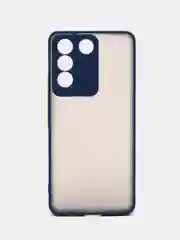 Синий чехол для Vivo V27e (Виво В27е), пластиковый, матовый, с цветными кнопками