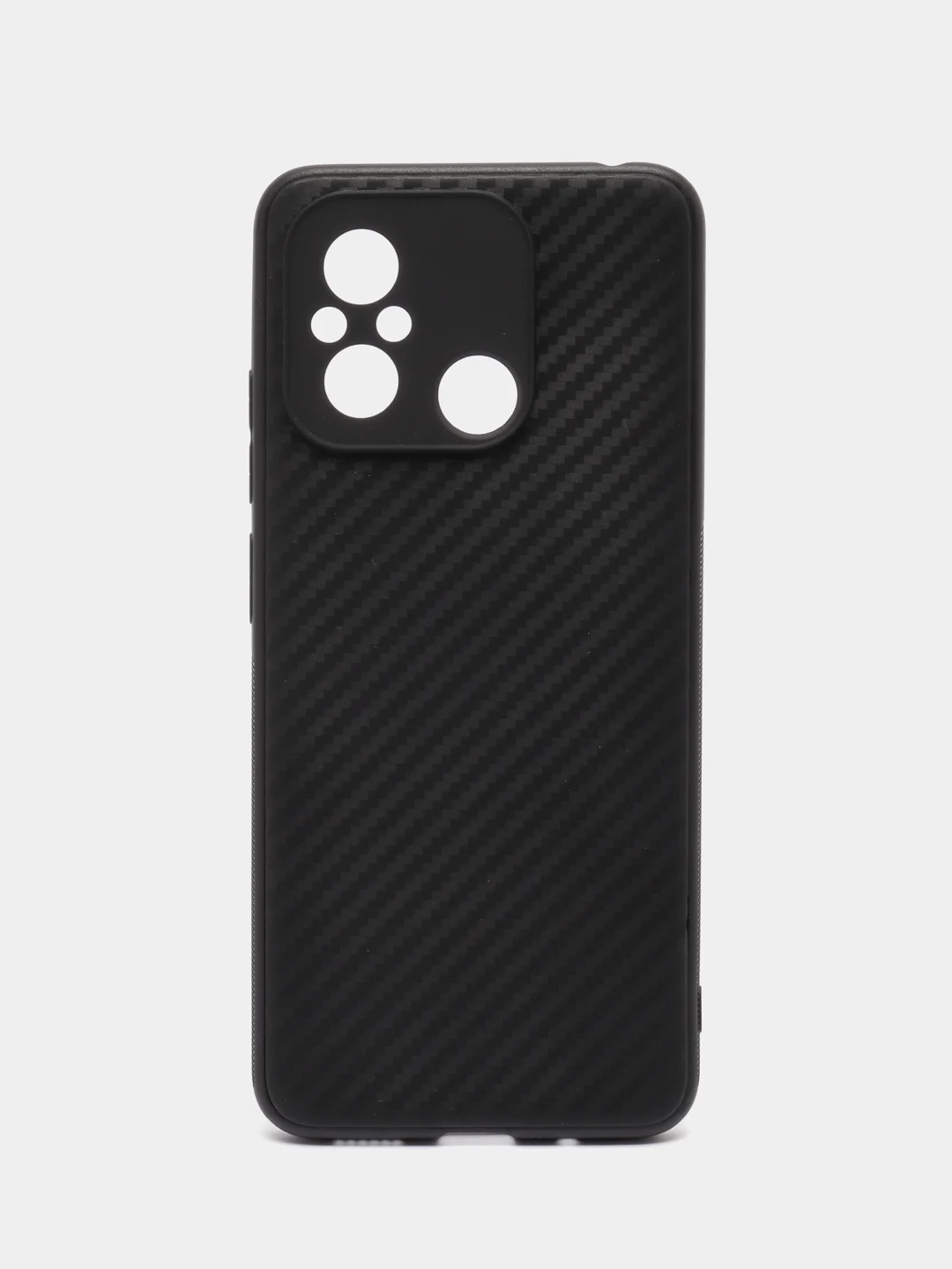 Черный чехол для Xiaomi Redmi 12C / Сяоми Редми 12С, силиконовый, под карбон