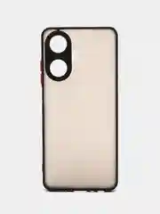 Черный чехол Realme C55 / Реалми С55, пластиковый, матовый, с цветными кнопками