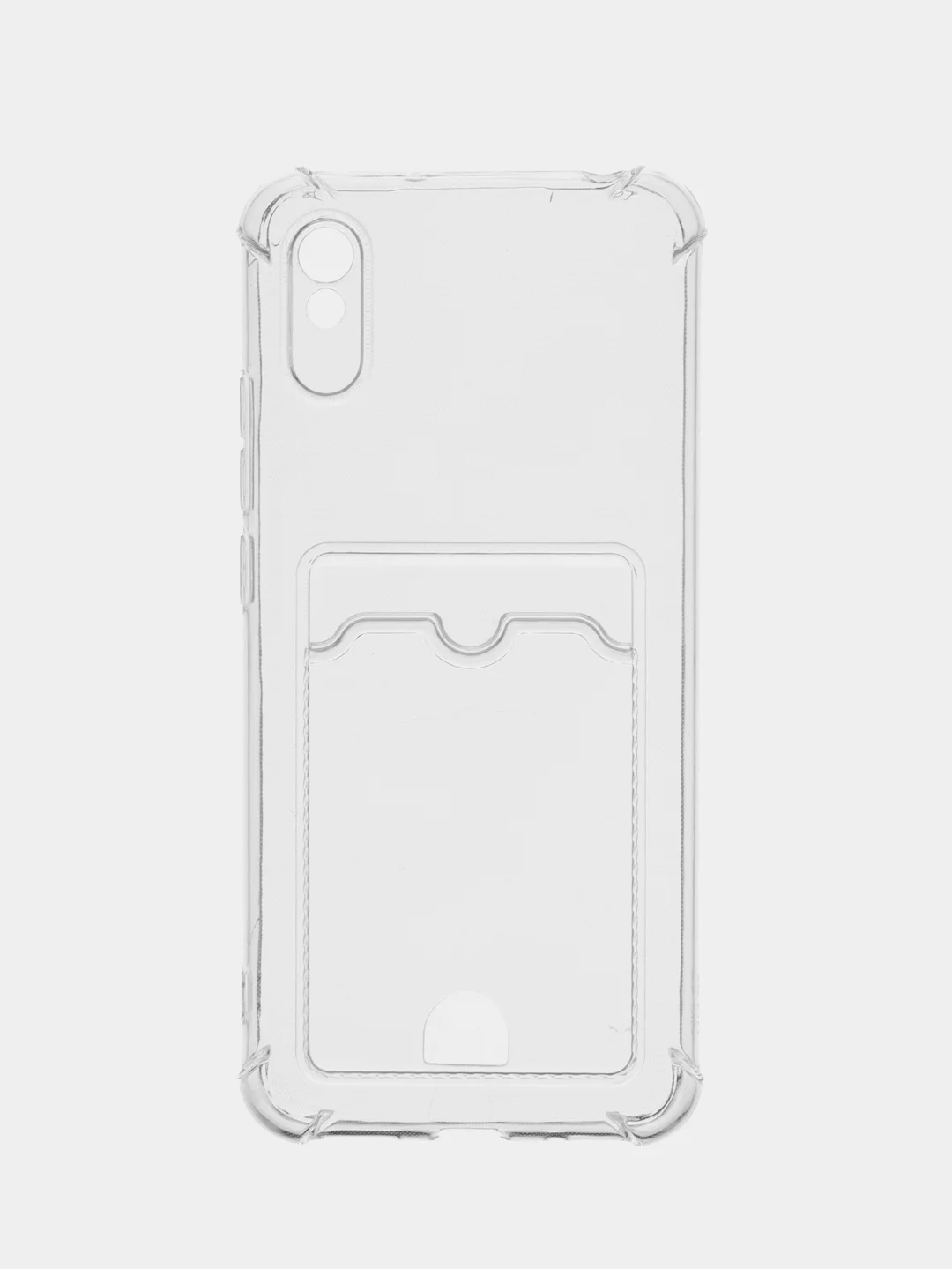 Прозрачный чехол для Xiaomi Redmi 9A, Сяоми Редми 9А прозрачный, с карманом для карты