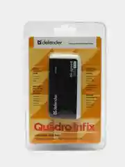 Хаб Defender Quadro Infix, Usb 2.0, 4 порта, порт для питания, 83504, 511117