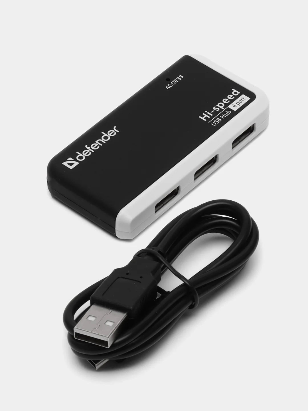 Хаб Defender Quadro Infix, Usb 2.0, 4 порта, порт для питания, 83504, 511117