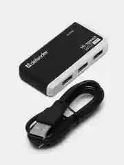 Хаб Defender Quadro Infix, Usb 2.0, 4 порта, порт для питания, 83504, 511117