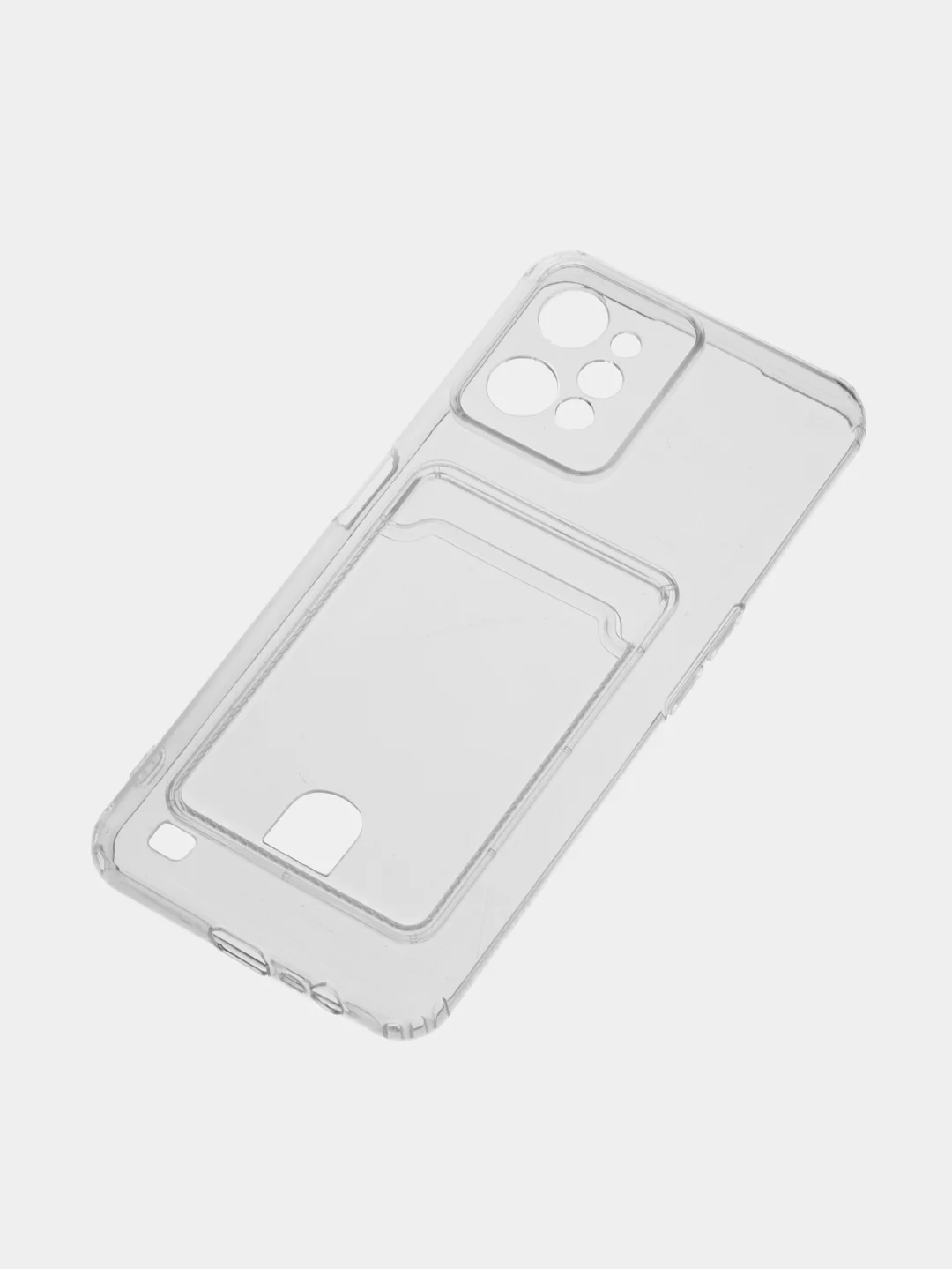 Ударопрочный прозрачный чехол с карманом для карт на Realme C30, C30s, C31, C33