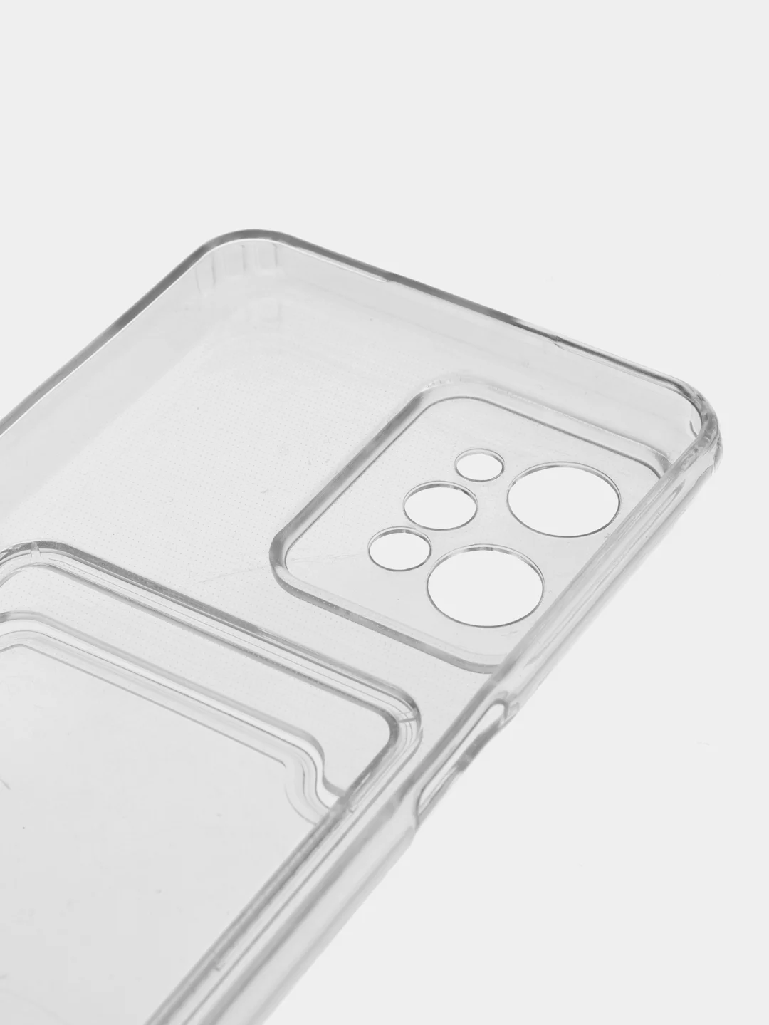 Ударопрочный прозрачный чехол с карманом для карт на Realme C30, C30s, C31, C33
