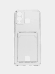 Чехол ударопрочный Infinix Hot 11s, 12 Pro, 12 Play, 12i, с карманом для карт, прозрачный