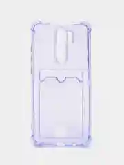 Лавандовый чехол для Xiaomi Redmi Note 8 Pro, Сяоми Редми Нот 8 Про, прозрачный, с карманом для карты