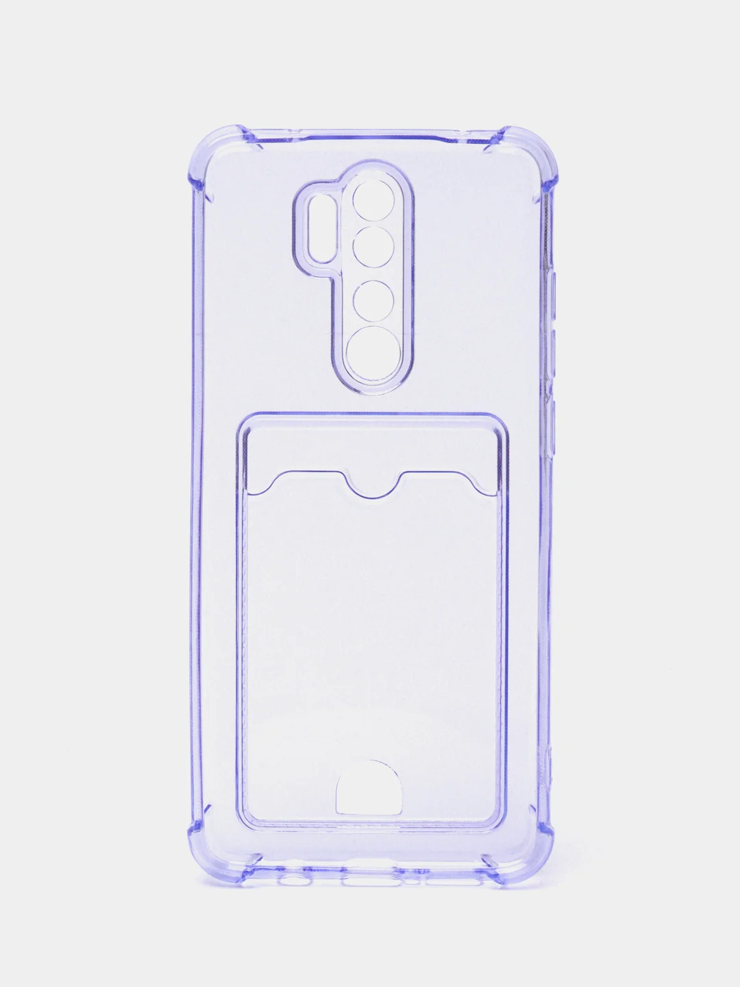 Лавандовый чехол для Xiaomi Redmi Note 8 Pro, Сяоми Редми Нот 8 Про, прозрачный, с карманом для карты