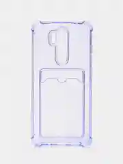 Лавандовый чехол для Xiaomi Redmi Note 8 Pro, Сяоми Редми Нот 8 Про, прозрачный, с карманом для карты