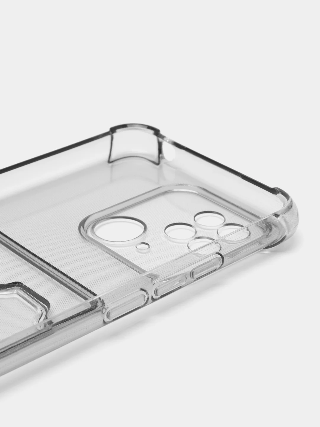 Черный чехол для Xiaomi Redmi 10C / Poco C40, Сяоми Редми 10С, прозрачный, с карманом для карты
