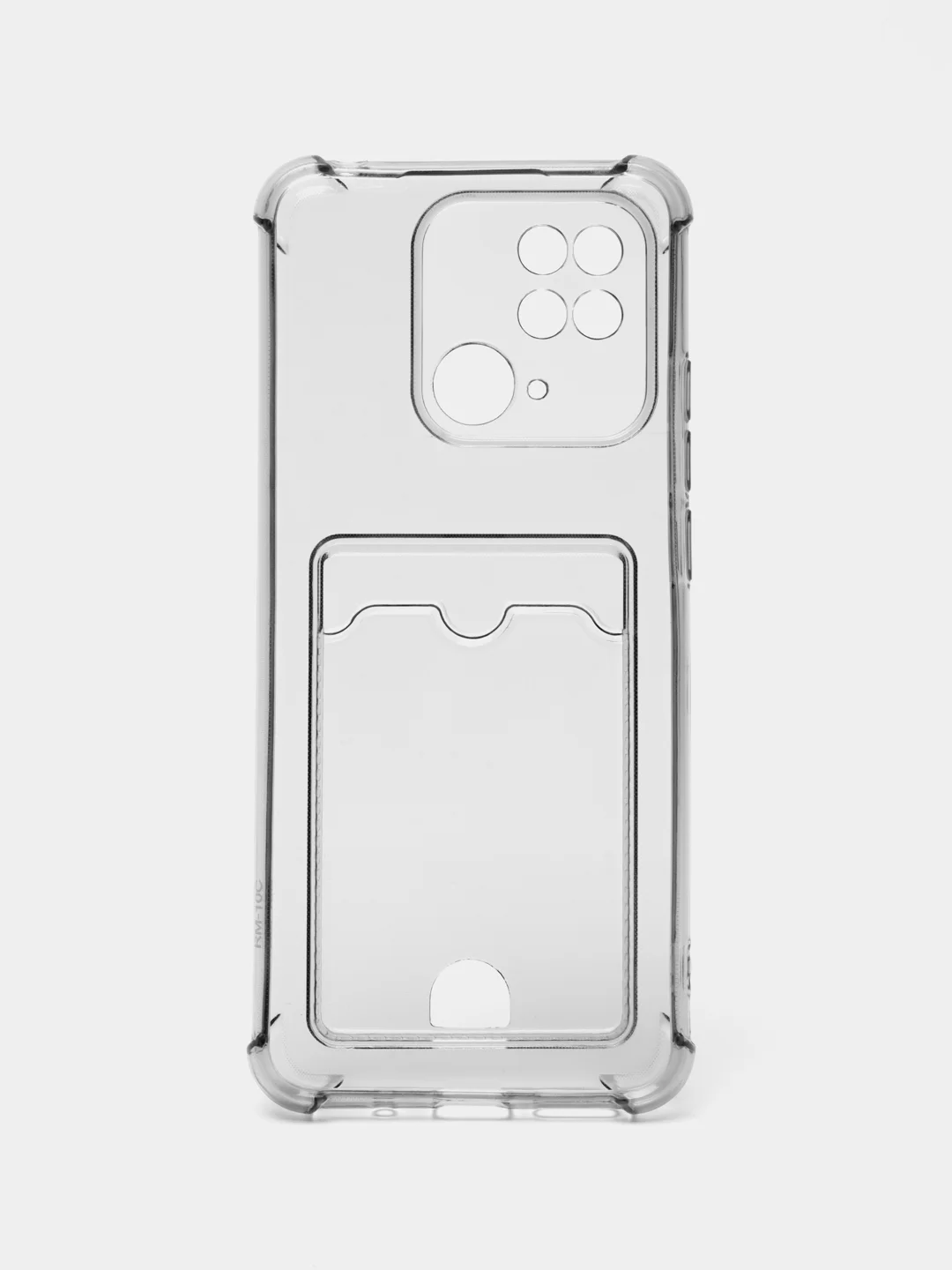 Черный чехол для Xiaomi Redmi 10C / Poco C40, Сяоми Редми 10С, прозрачный, с карманом для карты
