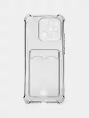 Черный чехол для Xiaomi Redmi 10C / Poco C40, Сяоми Редми 10С, прозрачный, с карманом для карты