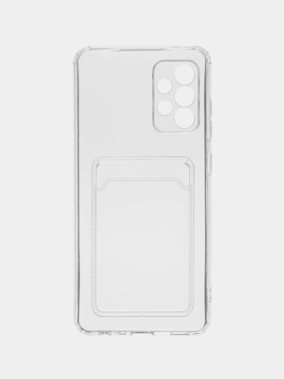Прозрачный чехол для Samsung Galaxy A72, Самсунг Галакси А72, прозрачный, с карманом для карты