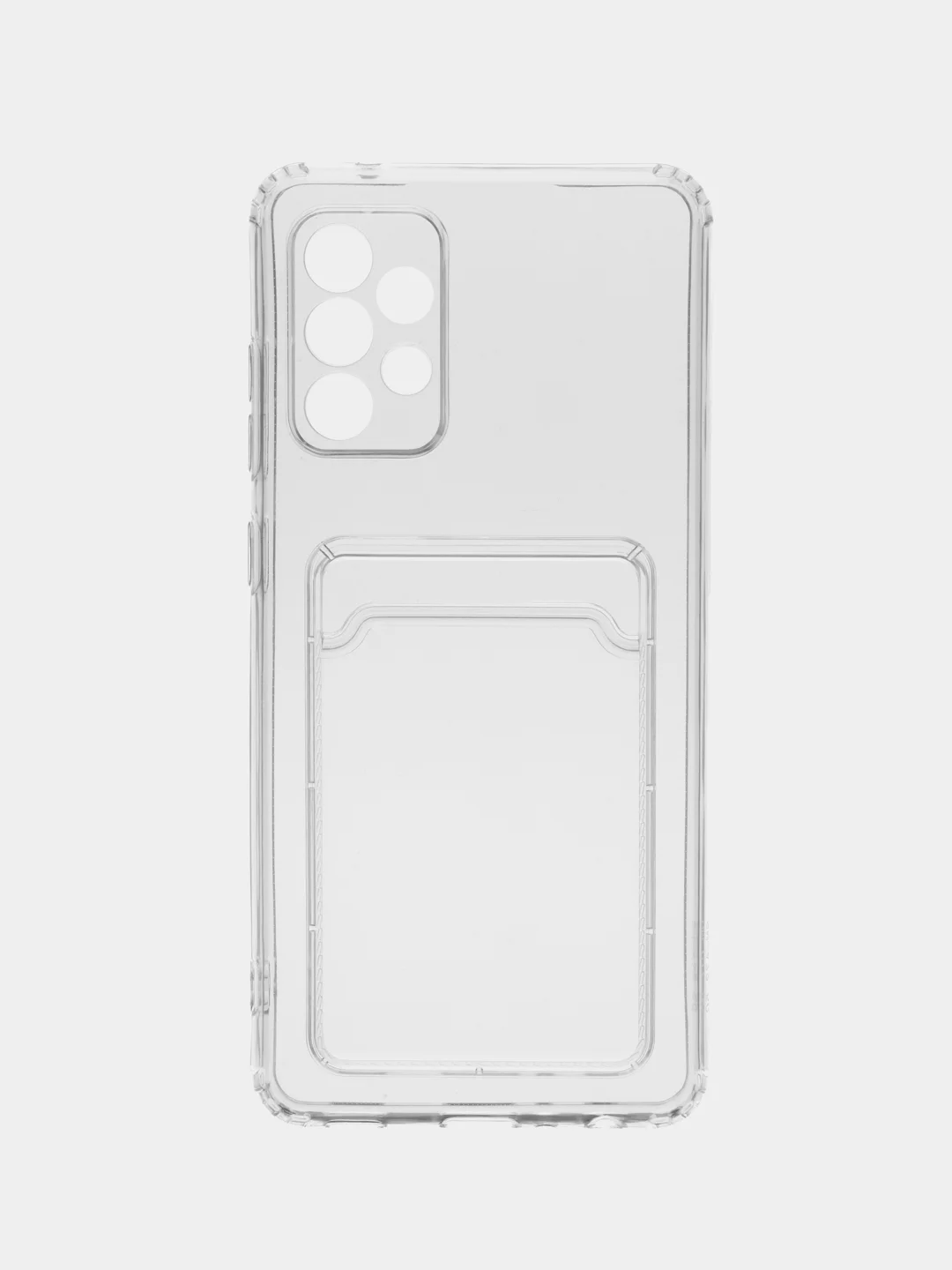 Прозрачный чехол для Samsung Galaxy A72, Самсунг Галакси А72, прозрачный, с карманом для карты