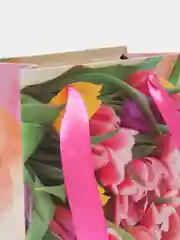 Алый пакет бумажный, 14,8*10,9*5,8 см, Цветы