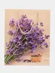 Розовый пакет бумажный, 32*26*10 см, цветы