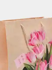 Конфетный пакет бумажный, 32*26*10 см, цветы