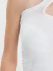 Белый топ майка с разрезом