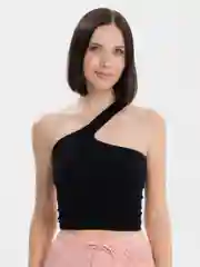 Черный топ майка с разрезом