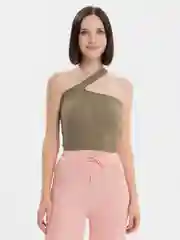Хаки топ майка с разрезом