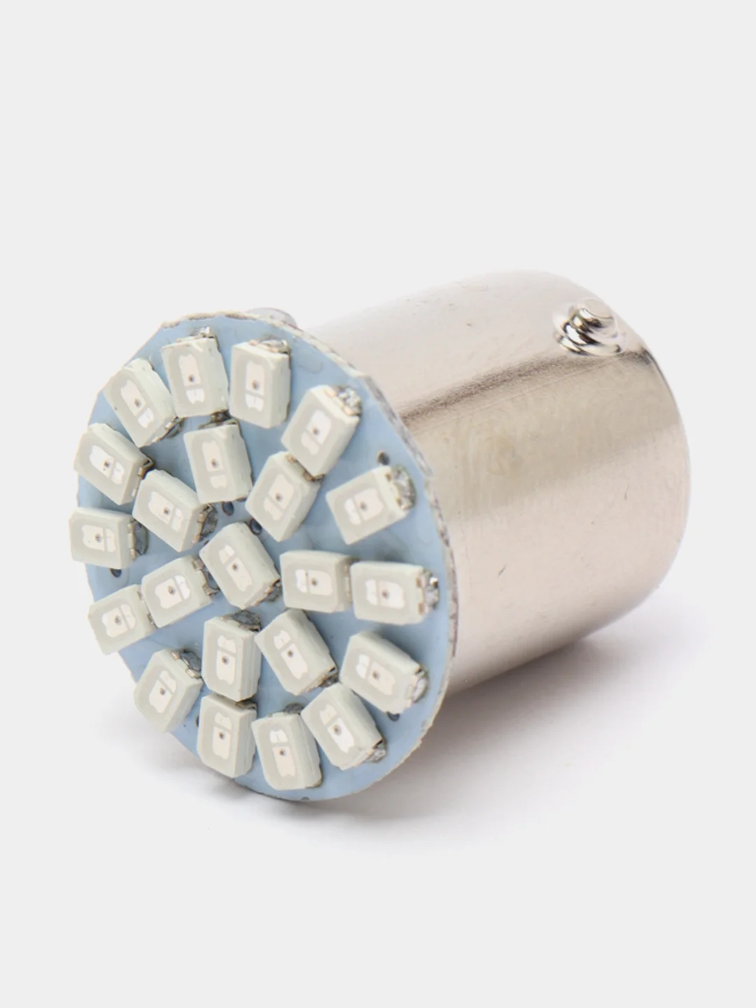Лампа 12В LED P21W, 22 диода, в повороты, желтый свет, в цоколе BA15S
