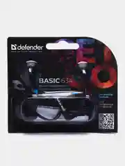 Наушники Defender Basic 634, проводные, 1,1 м, стерео, вкладыши, черные, 512022