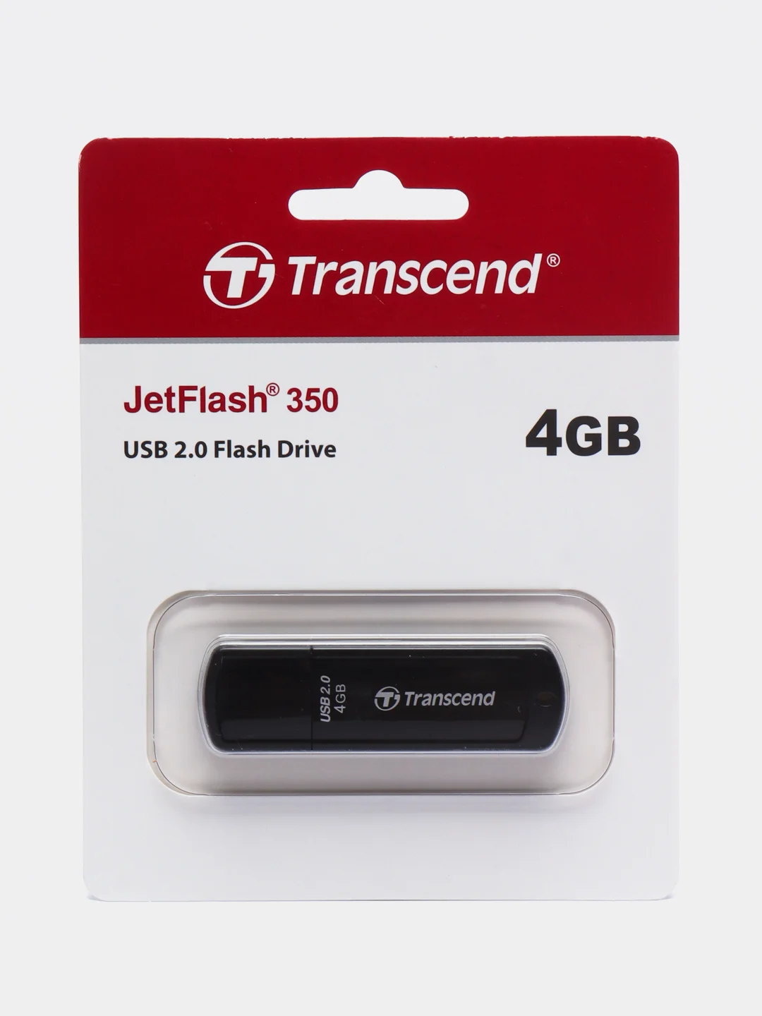 Флешка накопитель для компьютера 4 Gb, Transcend Jet Flash 350, USB 2.0, черный, 510966