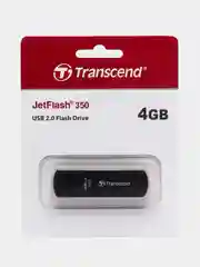 Флешка накопитель для компьютера 4 Gb, Transcend Jet Flash 350, USB 2.0, черный, 510966