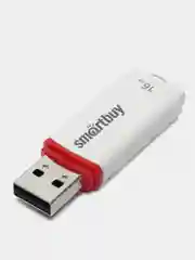Флешка накопитель для компьютера 16 Gb, Smartbuy Crown, Usb 2.0, белый, 512762