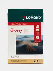 Фотобумага глянцевая, бумага для печати фото, А4, 230 г/м2, 50 листов, Lomond, 360929
