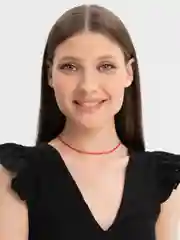 Красный чокер-цепочка на шею из бисера с удлинителем