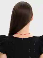 Красный чокер-цепочка на шею из бисера с удлинителем