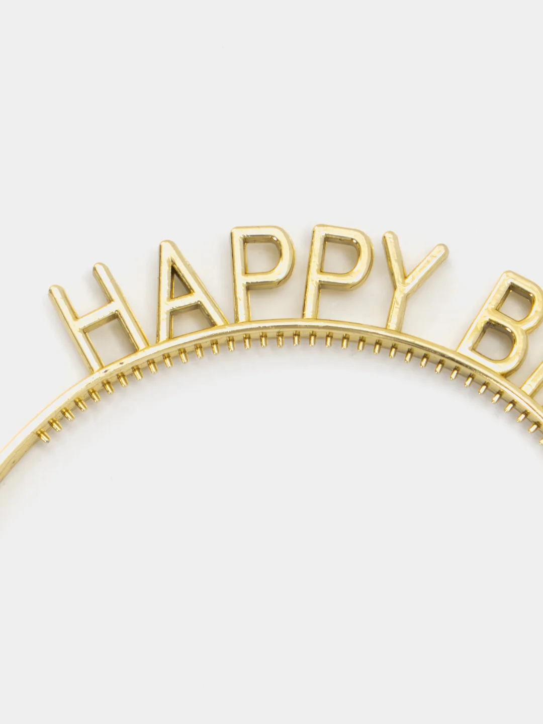 Золотой ободок для волос на рождения с надписью Happy Birthda /ободок праздничный